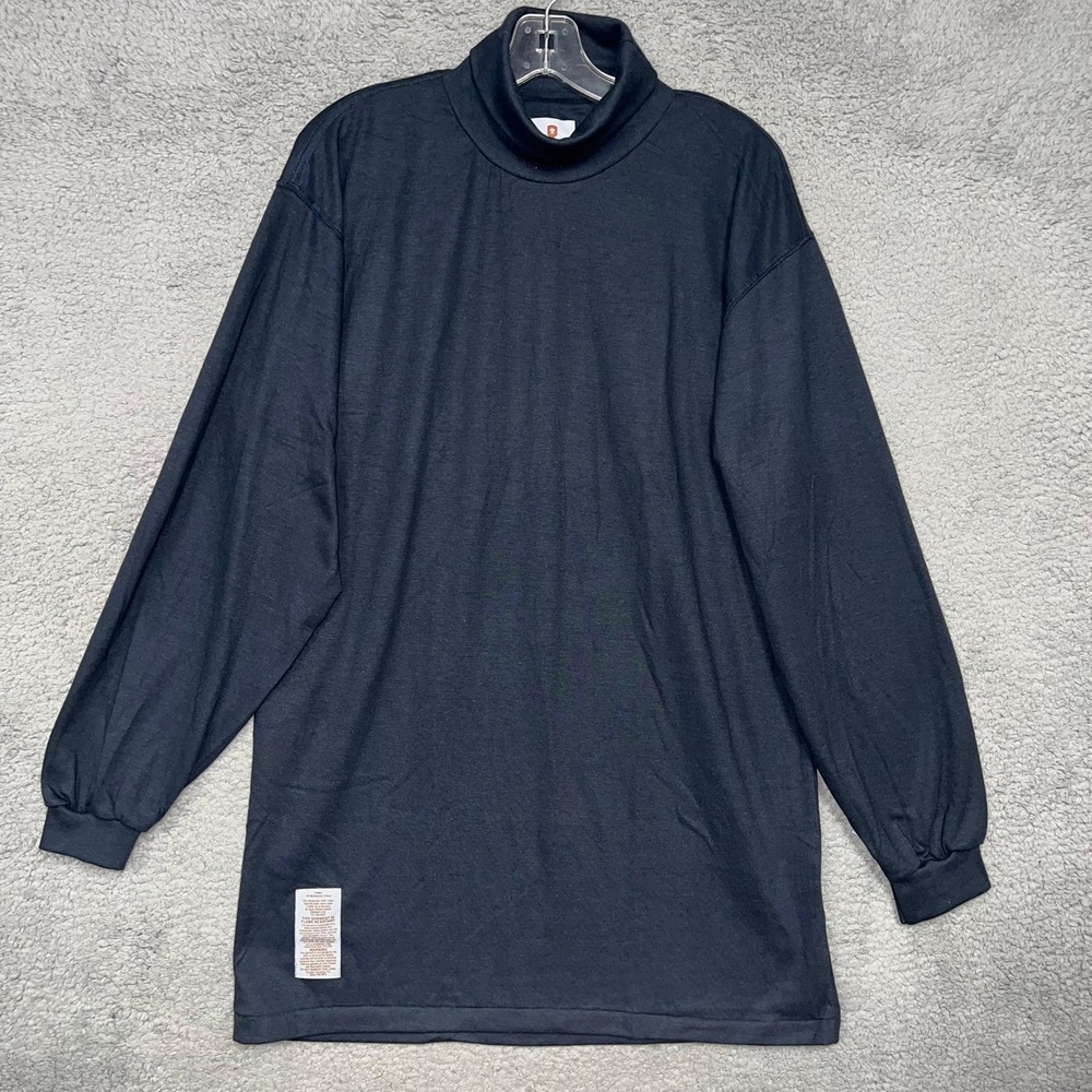 Tyndale‎ Shirt Men's Size M Blue Flame Resistant Turtleneck Long Sleeve Pullover